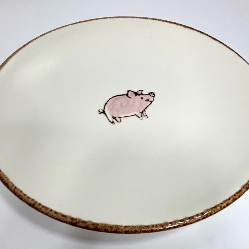 Ceramic Pig Plate Serving Plate Farmhouse Style Made in Portugal‎